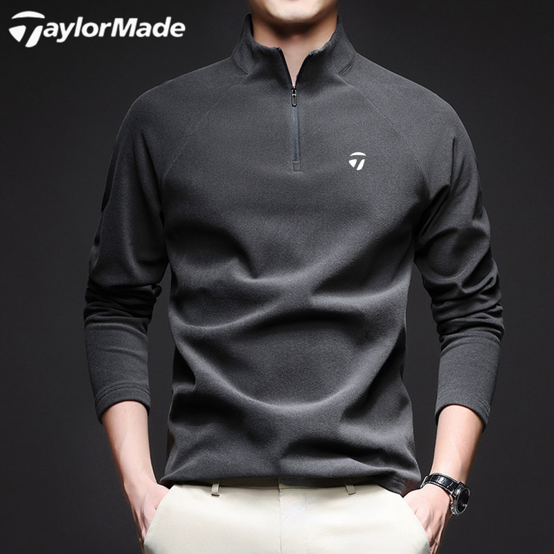 Taylormade Taylormade Golf Spring and Autumn De Rong Long Sleeve T-Shirt Men's Stand Collar Zipper Outdoor Sports Top Taylormade Taylormade Golf Spring and Autumn De Rong Long Sleeve T-Shirt Men's Stand Collar Zipper Outdoor Sports Top