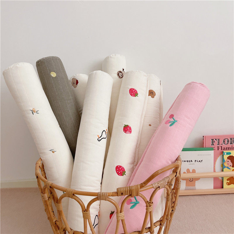 Baby cylindrical pillow long strip pillow soothing anti-collision back baby side sleeping newborn crib bed surround can be dismantled and washed
