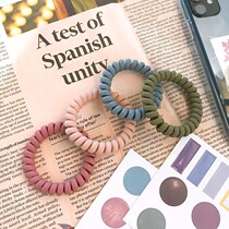 South Korean minimalist telephone line Fat Morandi Color Temperament Hair Ring Ins Women Net Red Zama Tail without Mark Leather Tendon