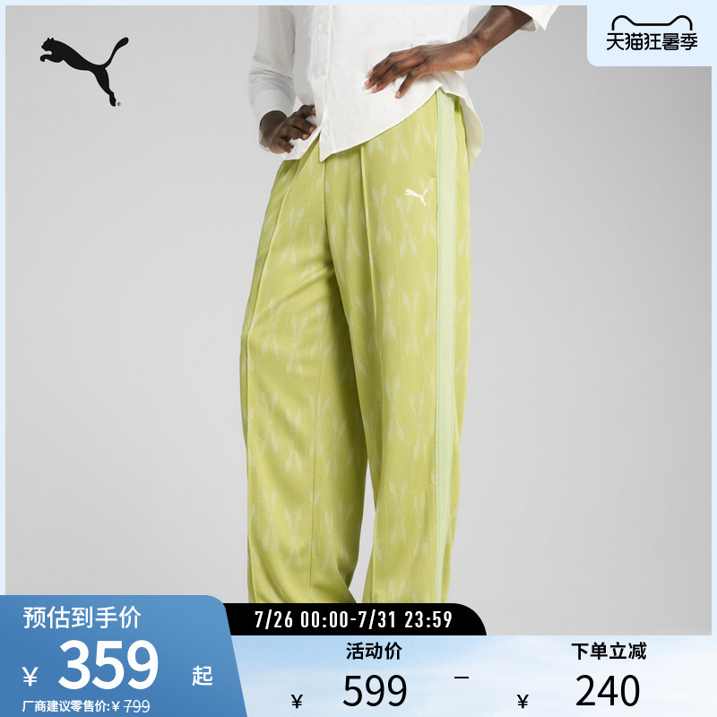 Puma Men's Loose Jacquard All-Over Print Drawstring Sports Casual T7 Pants Neverworn V 631492