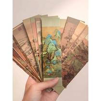 Paper antique style bookmarks classical calligraphy famous paintings poetry bookmarks boxed Chinese student stationery reading book holder 30 pieces