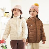 Brand official flagship 2024 autumn and winter new childrens down jacket Korean version fashionable and foreign style 90 white duck down jacket