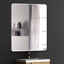 Bare beveled mirror piece frameless Wall Wall non-perforated glass oval square nail-free toilet round mirror