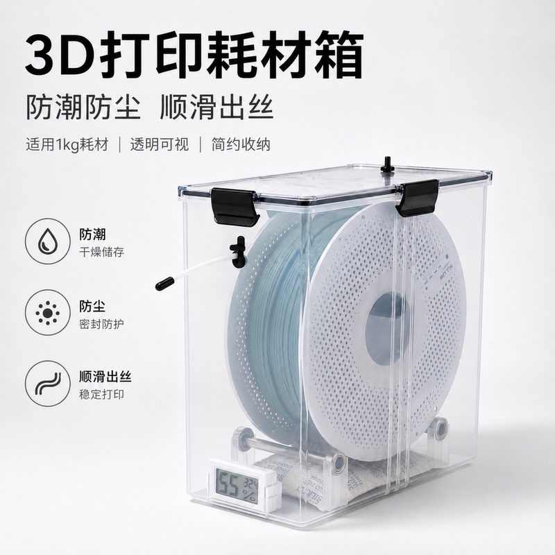 3D Printer Filament Drying Box Pla Sealed Storage Box 1kg Material Tray Moisture-Proof Box Accessories Storage Box Universal Type