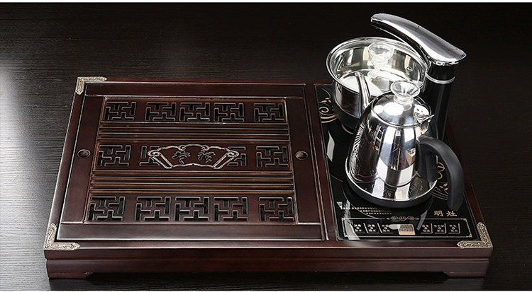 bàn trà điện Khay trà gỗ nguyên khối hộ gia đình hiện đại đơn giản bàn trà nhỏ hoàn toàn tự động ấm đun nước tích hợp trà biển hoàn chỉnh bộ trà bàn uống trà điện bếp điện bàn trà