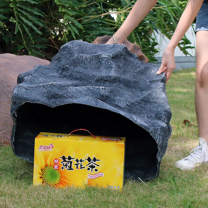 Simulated Manhole Cover Stone Cover, Beautification and Decoration, Fiberglass Fake Stone Sculpture Ornament, Outdoor Landscaping Waterproof Equipment Cover