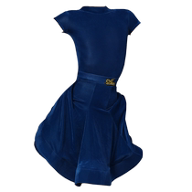 Caidan high-end Latin dance competition clothing for girls summer new short-sleeved ultra-thin velvet competition clothing with high-end feel