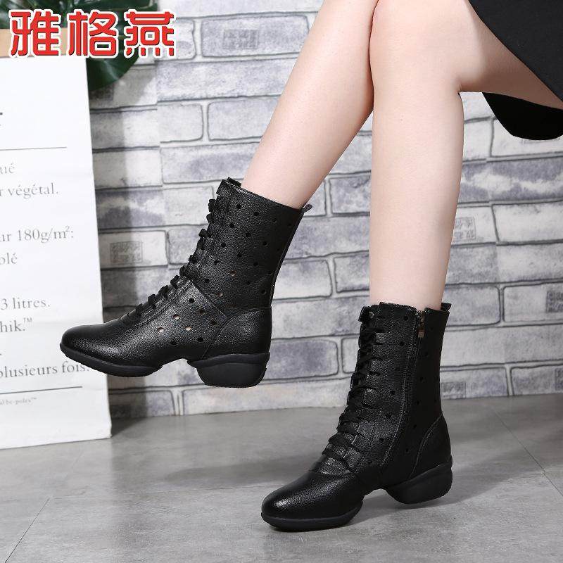 Dance sailor dancing square shoes soft sole dance boots leather women's boots dance shoes in women's shoes four seasons jazz with the new