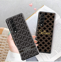 (true machine observed) suitable for Samsung fold3 mobile phone shell leather print new w22 full package anti-fall protective sleeve Fold3 limited edition w20 shell f9160 Business ultra-thin clamshell