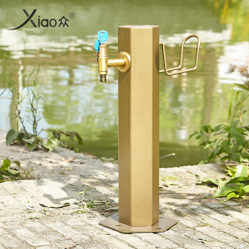 Outdoor villa courtyard garden animal antique faucet antifreeze outdoor full copper column household washing machine faucet