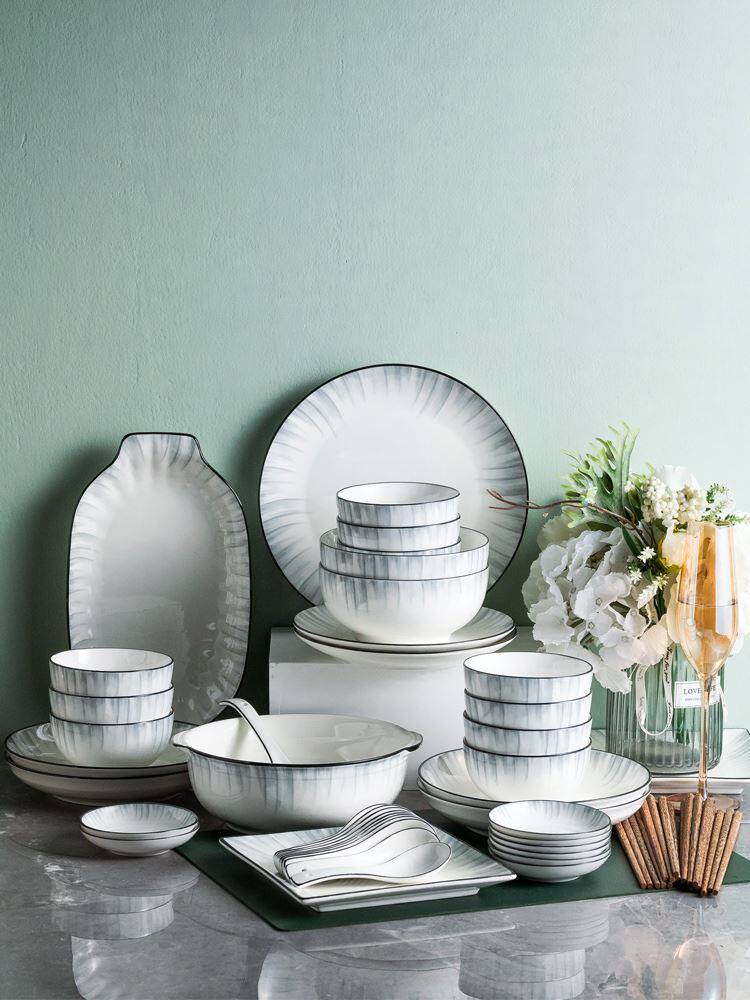 2021 high-end new tableware plate bowl home European kitchen utensils luxury modern housewarming Nordic ins day