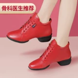 Красная обувь, танцующие туфли, высокие демисезонные сапоги, из натуральной кожи, мягкая подошва