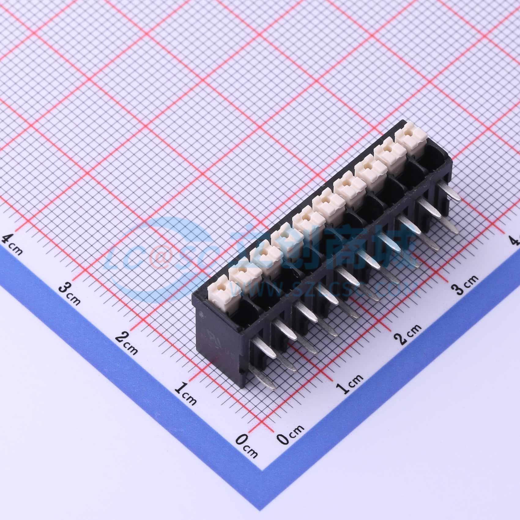弹簧式接线端子 JL212R-35010B01 弯插,P=3.5mm 1x10P 10P 原装