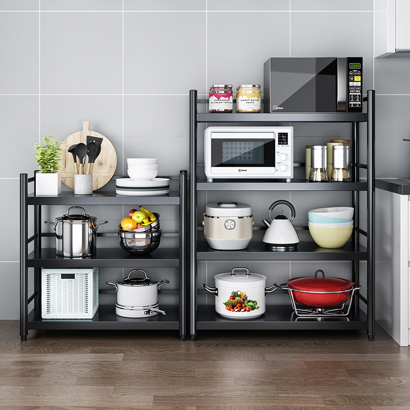 4-floor shelving 3 containing floor multilayer microwave oven rack kitchen supplies Home large full pan frame with fence shelf