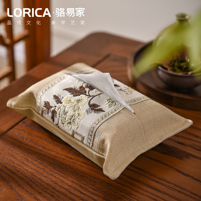 Locyi Family Cloth Art Paper Towels Kit New Chinese Desktop Sanitary Paper Box Creative Table Tea Table Containing push vehicle paper towel box