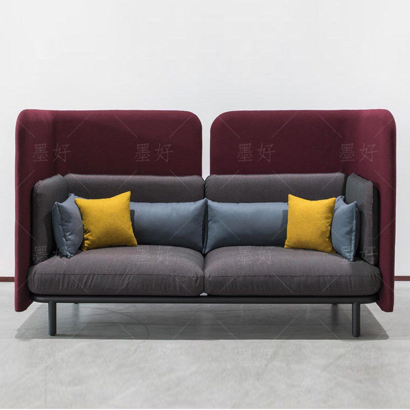 Modern minimalist lounge area high-back card seat sofa commercial high-back reception cafe by the window high double sofa