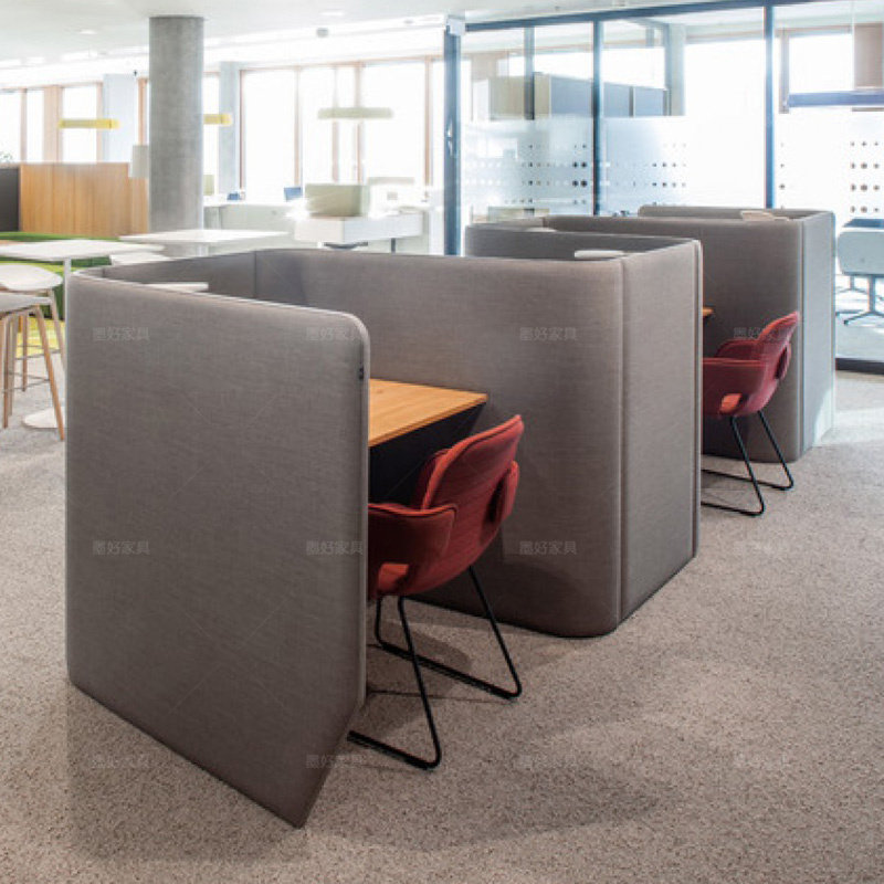 Shared office soft bag fabric single seat modern minimalist desk high back double designer sofa