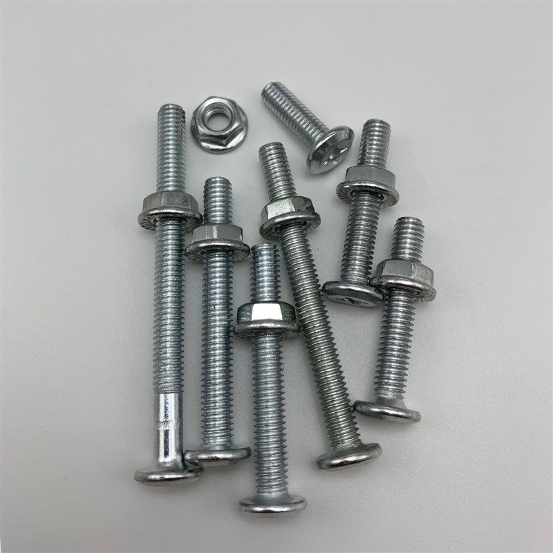M6 galvanized set inverted edge oblique flat head wire screw five flange nut set furniture screw ten gold screw nut