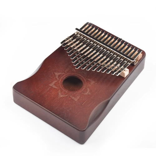 17 звуковой большой палец, Peach Blossom Core Деревянный пианино калимба Музыкальный инструмент 21 Tone Then Pinger Pingano Piano