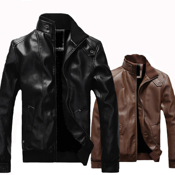 Factory Direct Sales Autumn and Winter New Men's Stand Collar Leather Jacket Thickened Men's Leather Jacket Men's New Product