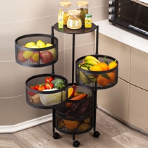 360-degree rotatable shelf kitchen special vegetable storage rack movable living room floor-to-ceiling home fruit rack