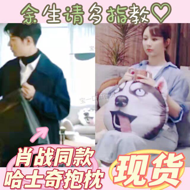 For the rest of your life, please give more advice to Gu Wei with the same pillow Xiao Zhan cute Erha dog head pillow cushion Husky doll