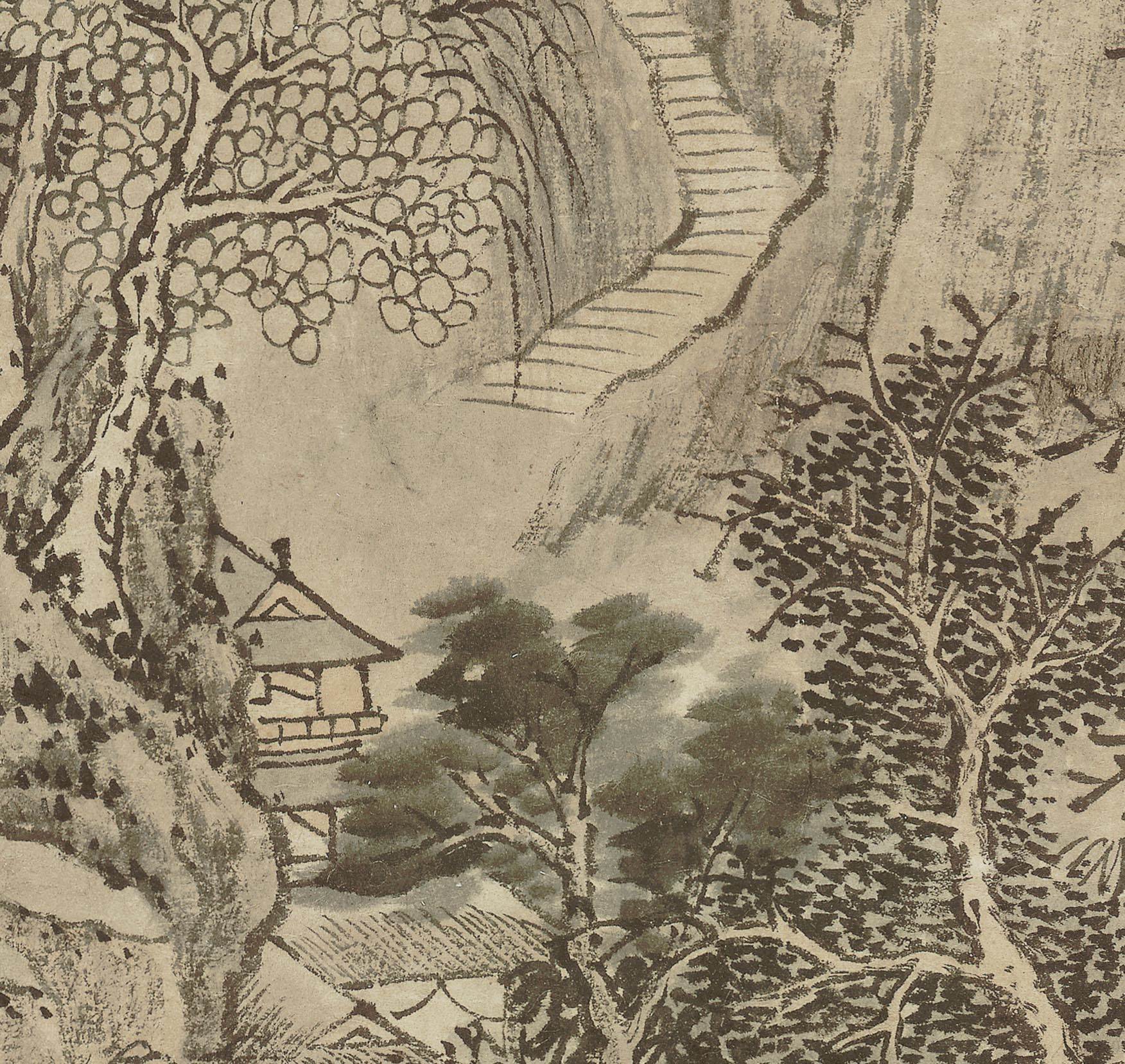 中国古美術・旧藏・沈周款・大三尺中堂鶴画・純手描き・絹本掛軸・明代水墨・收藏品 中国古美術・旧藏・沈周款・大三尺中堂鶴画・純手描き・絹本掛軸