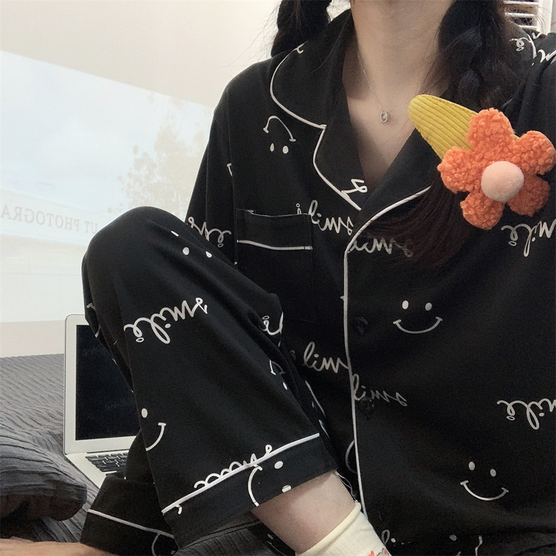 2022 New Long-Sleeved Pajamas for Women, Spring, Autumn and Summer, Pure Cotton, Thin, Korean Style, Loose Two-Piece Home Wear Set 2022 New Long-Sleeved Pajamas for Women, Spring, Autumn and Summer, Pure Cotton, Thin, Korean Style, Loose Two-Piece Home Wear Set