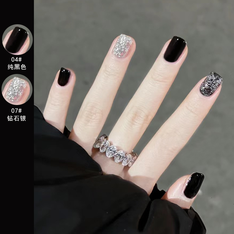 Black Nail Polish, No-Bake, Quick-Drying, 2025 New Model, Long-Lasting, Semi-Peelable, Odorless, Autumn and Winter Color Series, Caramel Melard