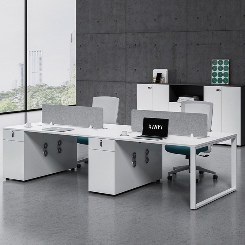 Desk staff card seat simple office double face-to-face staff table and chair combination single steel frame table