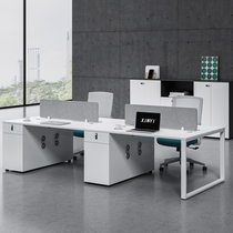 Desk staff station Station Brief office Double face to face staff table and chairs combined single steel frame table