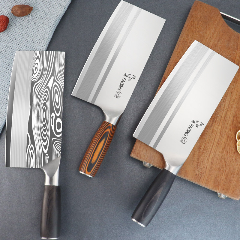 Stainless Steel Kitchen Knife Household Chopping Dual-Purpose Knife Large Horse Pattern Knife Kitchen Chinese Chef's Knife Set Combination