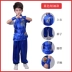 Quần áo tập võ cho bé trai và bé gái, quần áo kung fu cotton nguyên chất ngắn tay, quần áo biểu diễn Thái Cực Quyền cho trẻ em phong cách Trung Hoa 