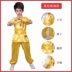 Quần áo tập võ cho bé trai và bé gái, quần áo kung fu cotton nguyên chất ngắn tay, quần áo biểu diễn Thái Cực Quyền cho trẻ em phong cách Trung Hoa 