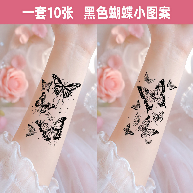 [Temporary Style] Black Small Butterfly Tattoo Sticker for Women, Waterproof, High-End Feel, Stylish and Fashionable Ins Style for Wrist
