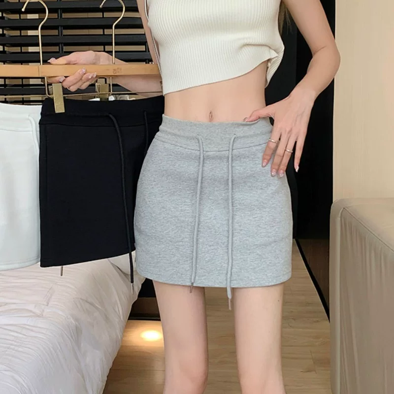 Летняя юбка, belt bag, мини-юбка, для полных женщин, высокий пояс
