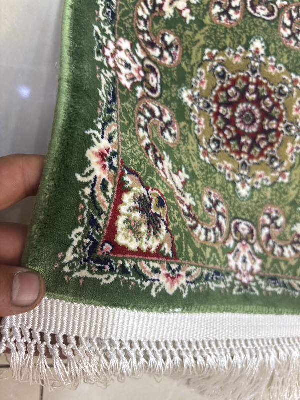 Turkish Handmade Fringe Silk Carpet, Ethnic Style Xinjiang Rug, Mat for Living Room, European Style Imported Small Piece for Bedroom