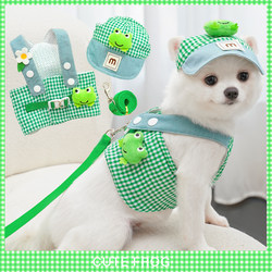 Frog Spring and Summer Pet Harness Leash Set Cat and Dog Clothes Outing Supplies