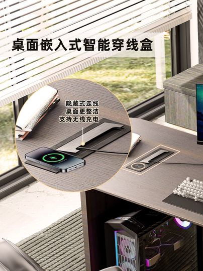 Light luxury Italian minimalist study desk designer modern simple solid wood home living room computer office writing desk