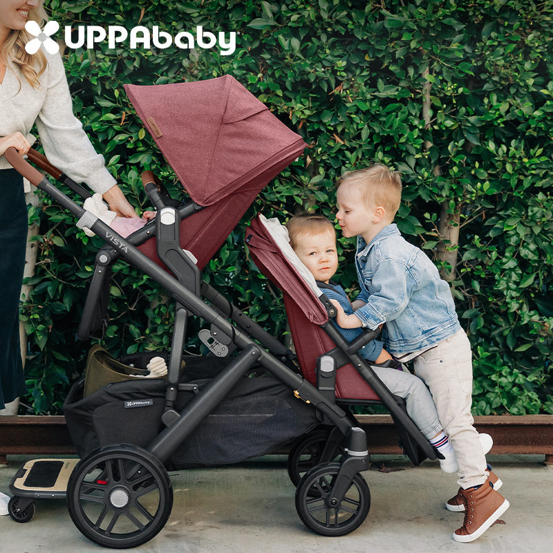 UPPAbby Vista V2 twin stroller high view of sitting and folding two-way double stroller-Taobao