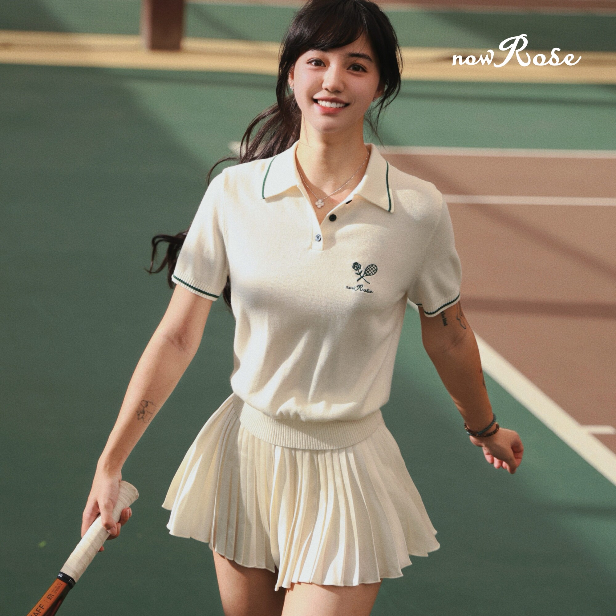 NowRose公式春物速乾性プロテニススーツプリーツスカートパンツゴルフスポーツテニススカート