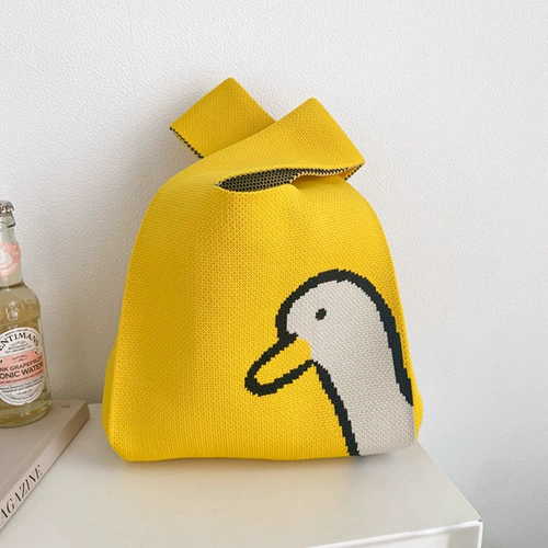 Вместительная и большая трикотажная мультяшная небольшая сумка, сумка через плечо для выхода на улицу для отдыха, в корейском стиле