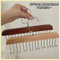Sling storage wooden sling hanger household multifunctional underwear vest storage novel dormitory solid wood hook wave