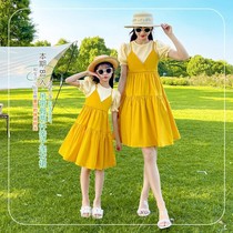 Girls Summer Dresses 2022 New Korean Style Western Style Childrens Summer Dresses Girls Parent-child Dresses Princess Dress Trend
