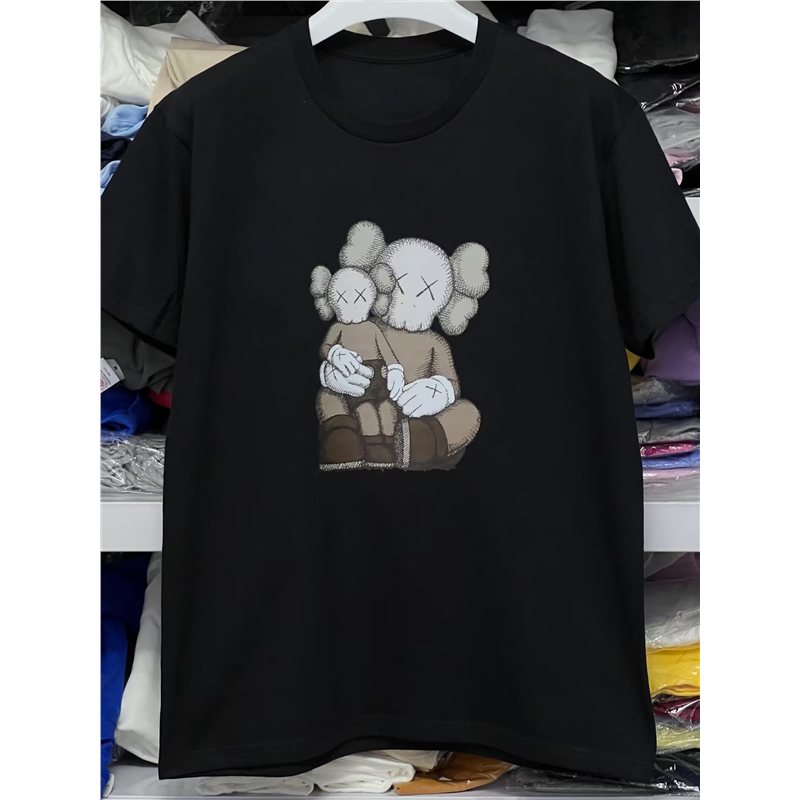 Men's and Women's Clothing/Couple's Clothing Kaws Printed Round Neck T-Shirt Short-Sleeved Men's and Women's Co-Branded Series Men's and Women's Clothing/Couple's Clothing Kaws Printed Round Neck T-Shirt Short-Sleeved Men's and Women's Co-Branded Series