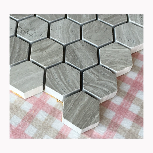 Серый маленький шестиугольный каменная мозаичная стена плитка плитка мраморная лайма деревянная зерно гексагональная ванная комната туалет бассейн
