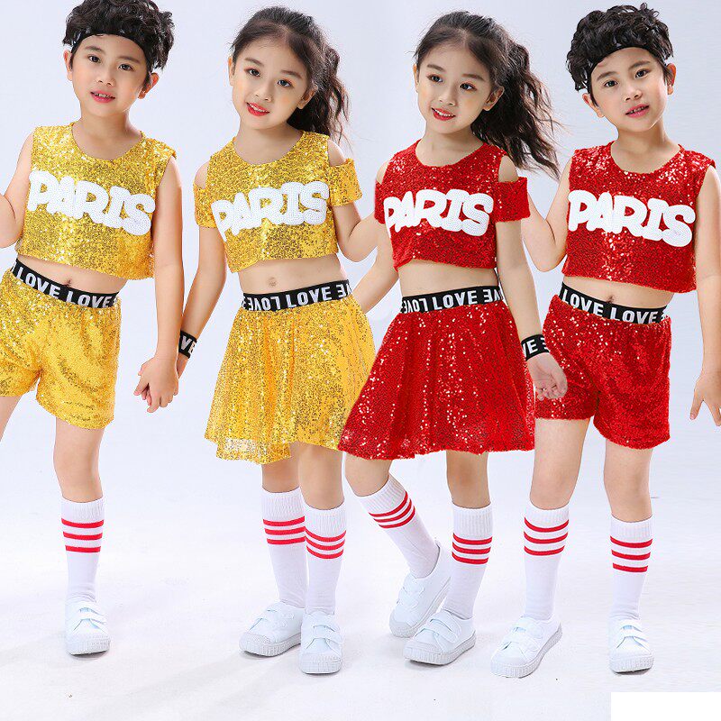 Sixty-one Kindergarten Children Lara Team Show Primary Student Street Dance Boy and Girl Light Jazz Dance Clothes