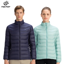 TECTOP explores new outdoor autumn and winter lightweight down jackets for men and women stand-up collar short breathable windproof warm jackets