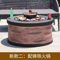 Модель деревянного зерна (с чугунным барбекю+чугун