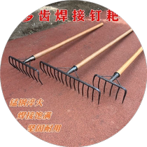 Iron rake welded rake vegetable gardening rake household three-tooth four-tooth nine-tooth and eleven-tooth rake vegetable gardening rake